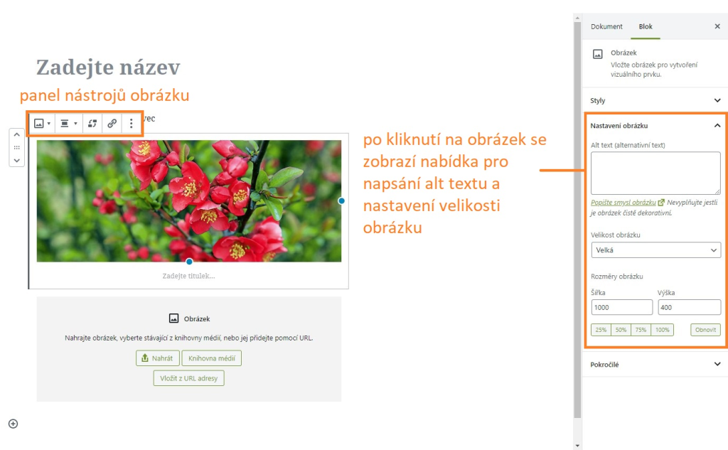 Návod na textový editor Gutenberg 5 obrazek